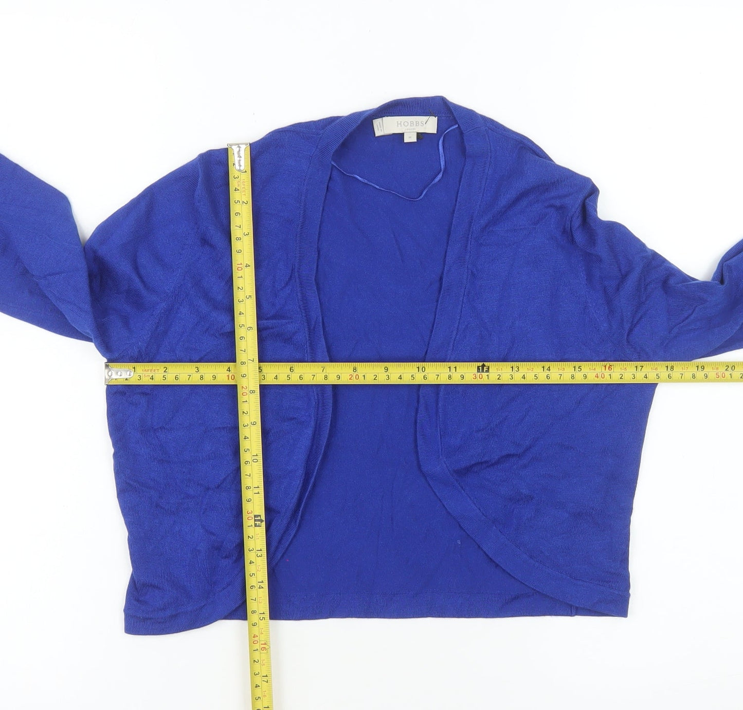 Hobbs Women’s Blue Open Front Knit Cardigan Size M