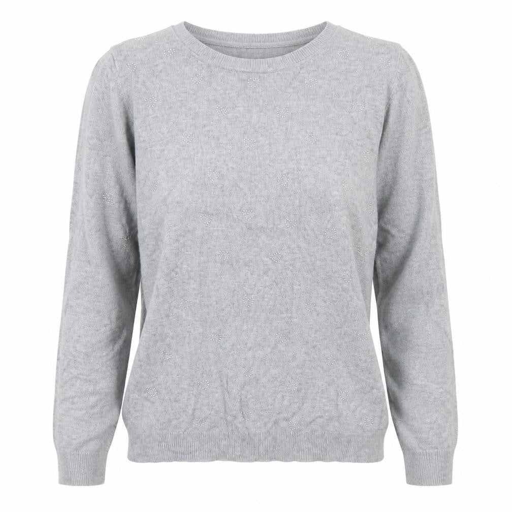 Marks & Spencer Women's Grey Long Sleeve Knit Top Size 12