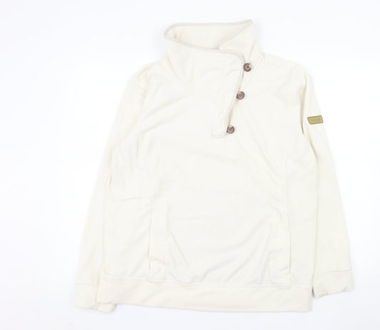 Berghaus Women Ivory 18 Pullover Fleece Sweatshirt Button Neck