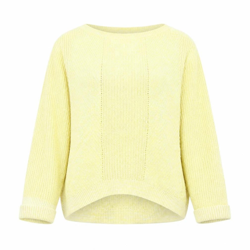 Marks & Spencer Women Yellow Cotton Knit Pullover Jumper Medium