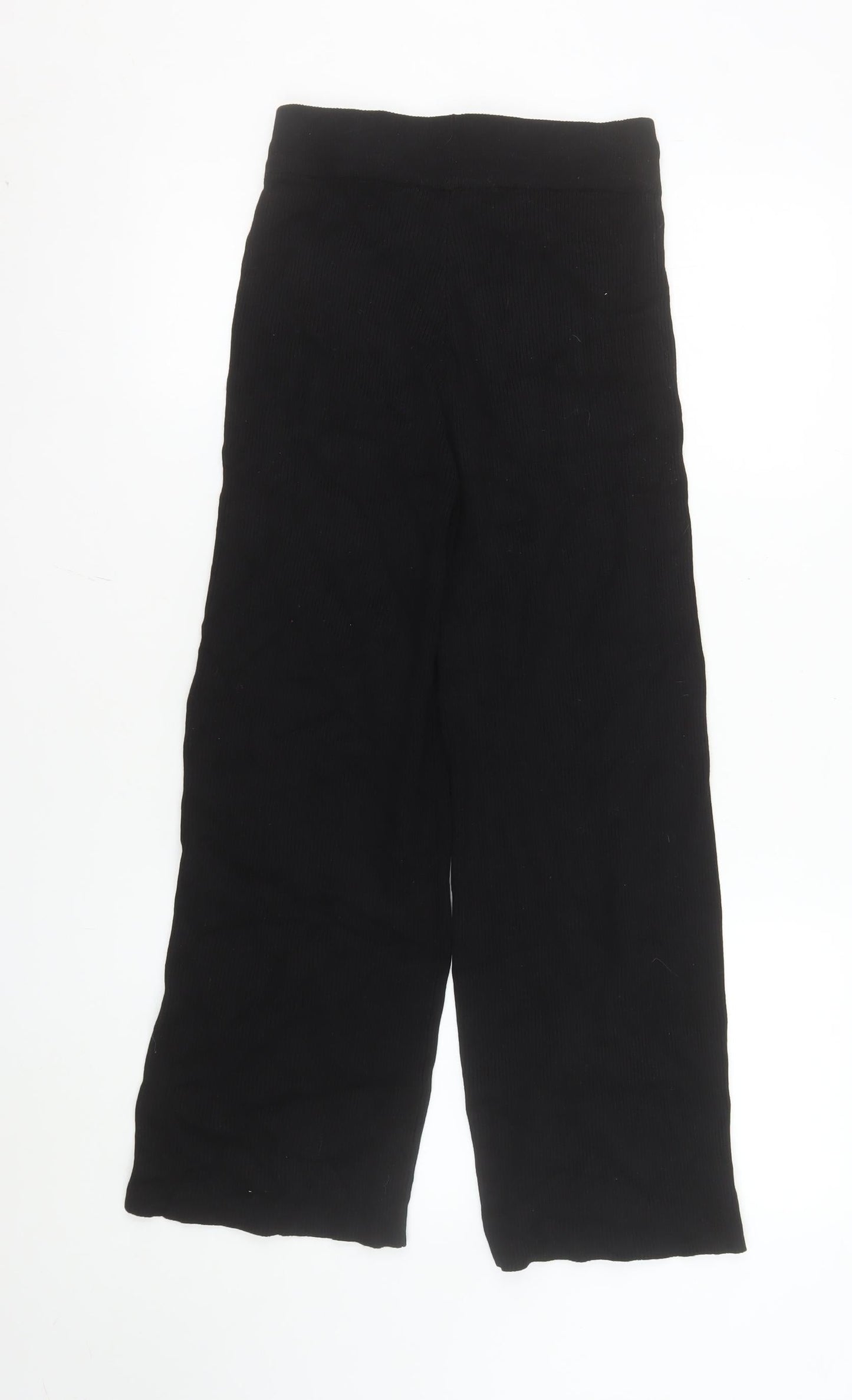 Stradivarius Women’s Black Wide-Leg Knit Trousers XS