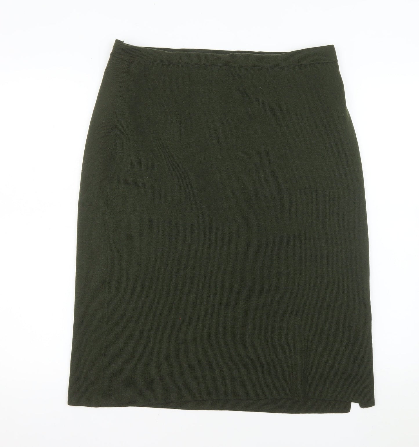 Country Casuals Women Green L Wool Knit Pencil Skirt