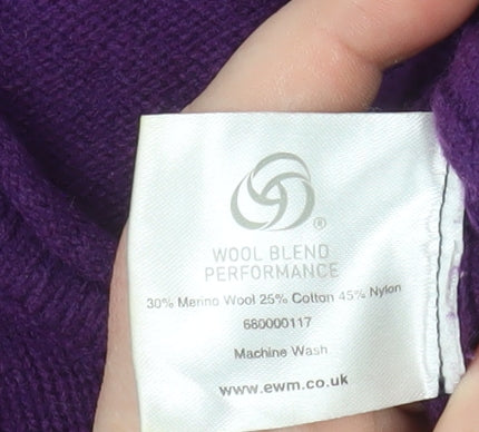 Isle Essentials Women’s Purple V-Neck Wool Blend Plus Size Jumper 22-24