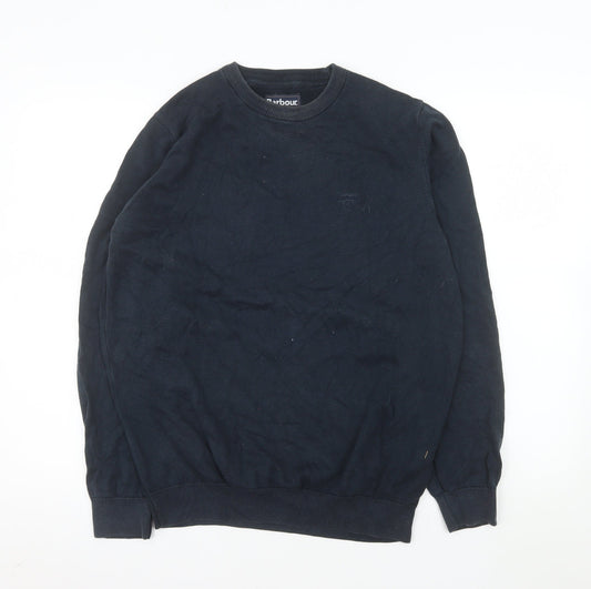 Barbour Mens Blue Cotton Crew Neck Pullover Jumper M