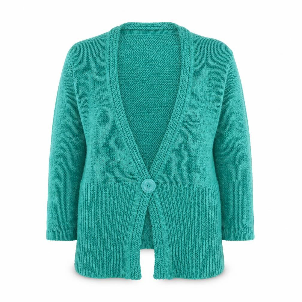 Marks & Spencer Women's Green Knit Cardigan UK 8 V-Neck Button Front