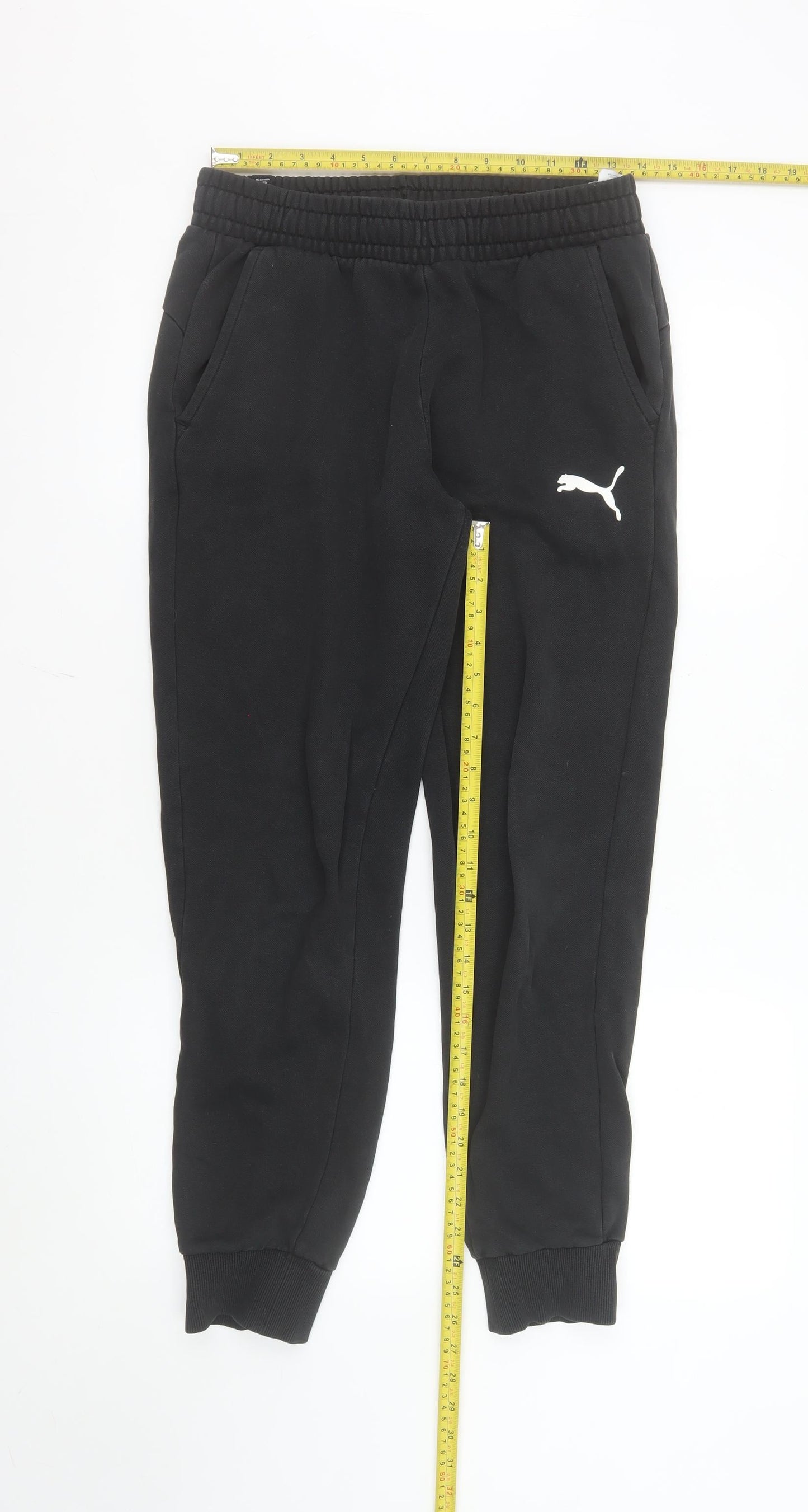 Puma Men's Black Jogger Sweatpants M Regular Fit Cotton Blend