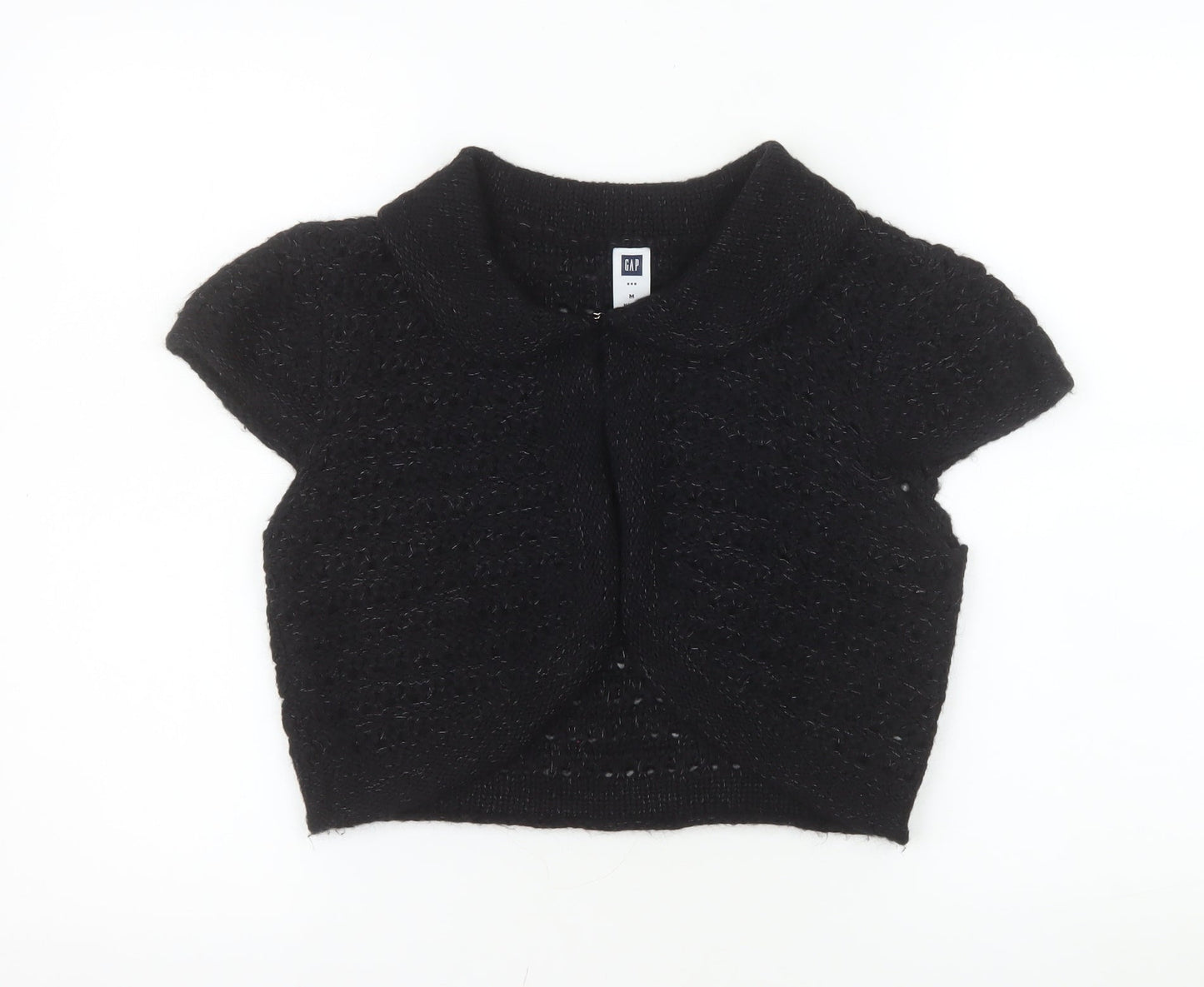 GAP Women's Black Collared Knit Shrug Jumper M
