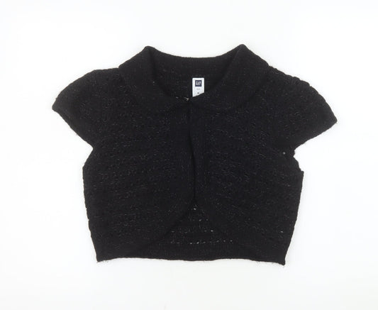 GAP Women's Black Collared Knit Shrug Jumper M
