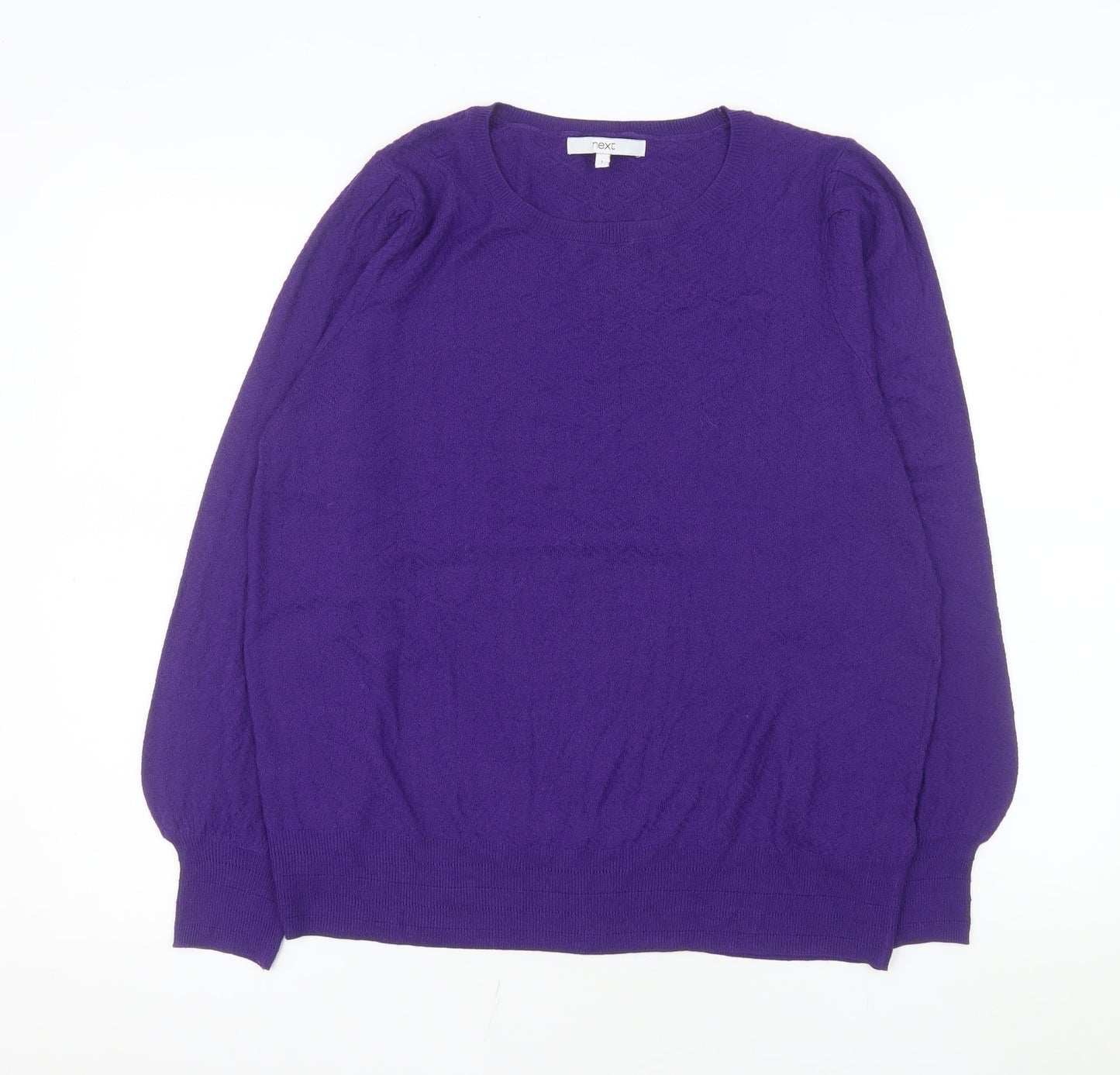 Next Women Purple Crew Neck Long Sleeve Pullover Jumper Size L