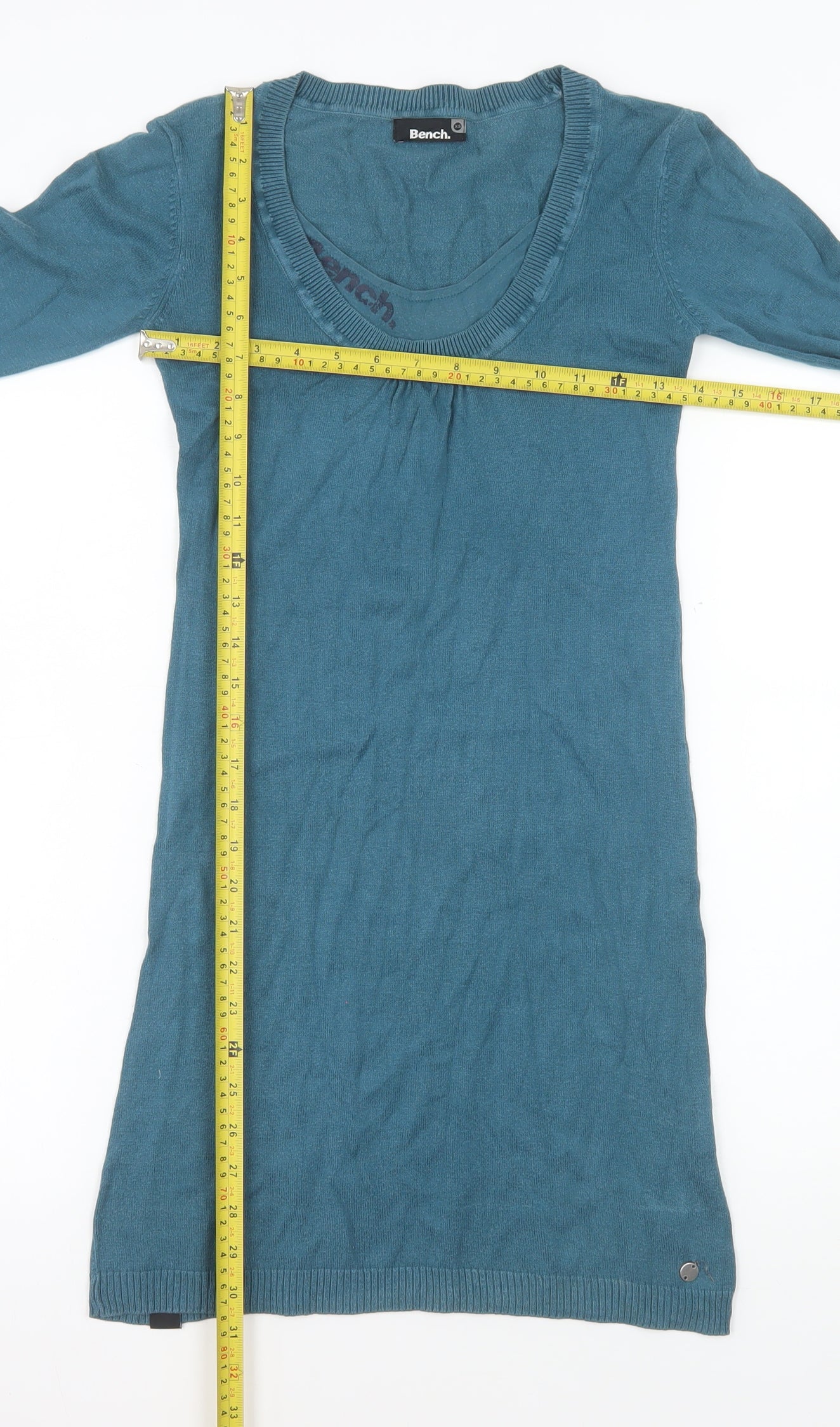 Bench Womens Blue XS Jumper Dress Long Sleeve Knit Casual