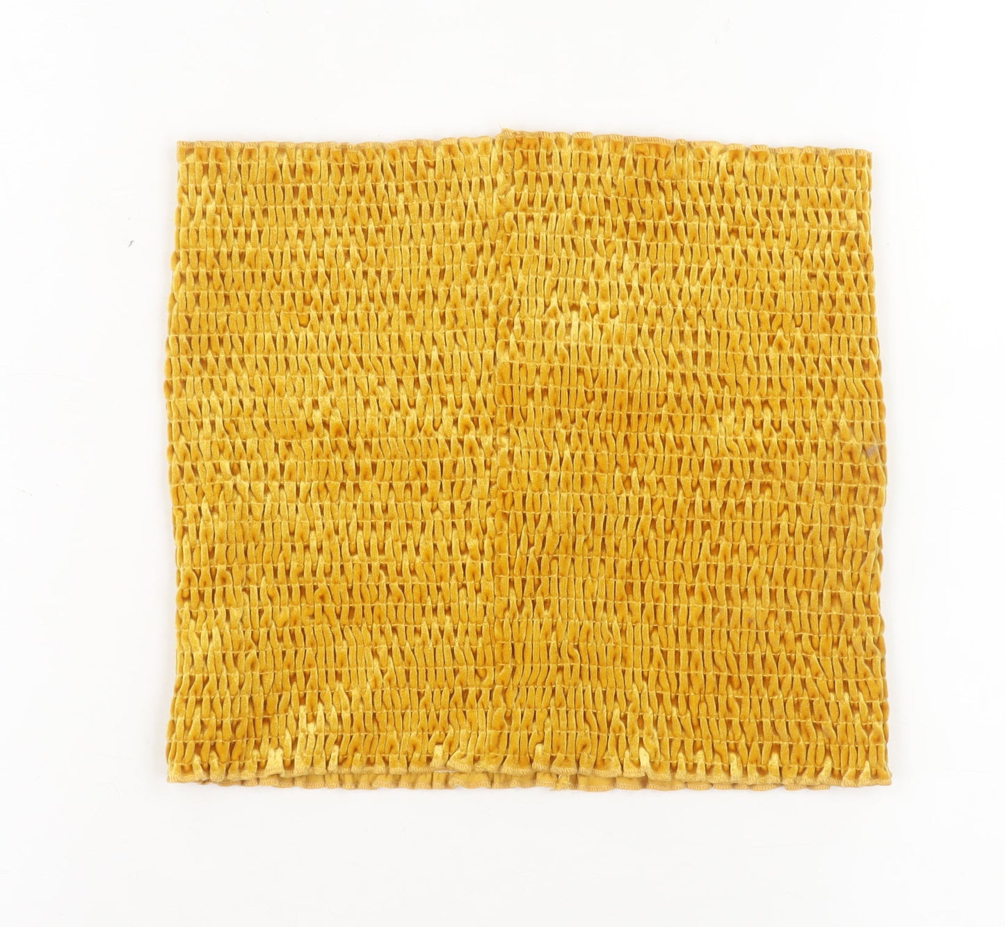 Urban Outfitters Women Yellow Cropped Strapless Velvet Tank Top M
