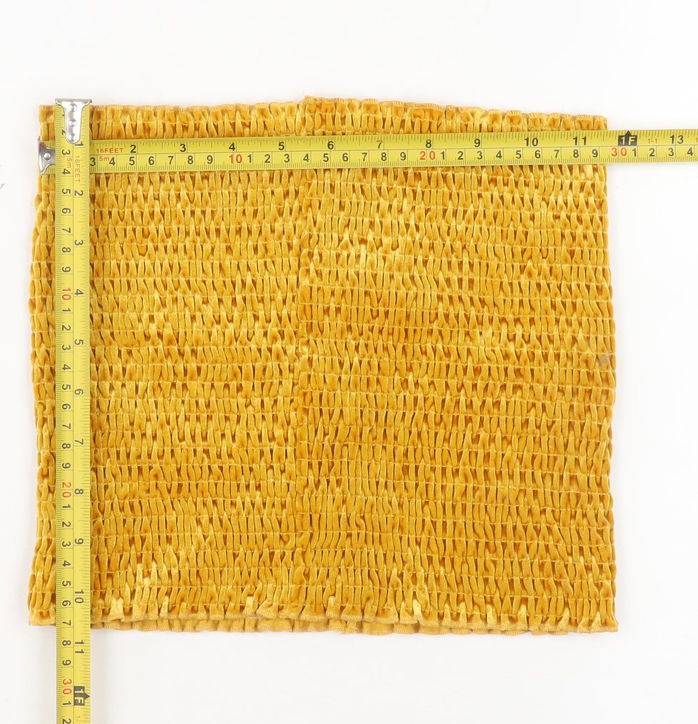 Urban Outfitters Women Yellow Cropped Strapless Velvet Tank Top M