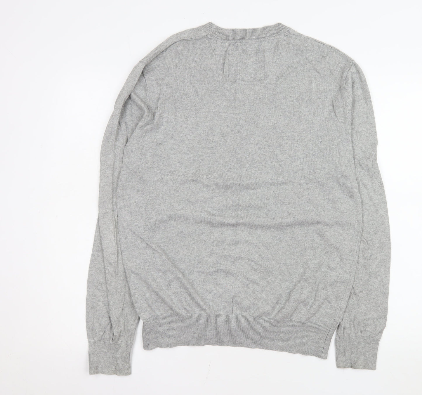 Jack Wills Men’s Grey V-Neck Cotton Cashmere Pullover Jumper L