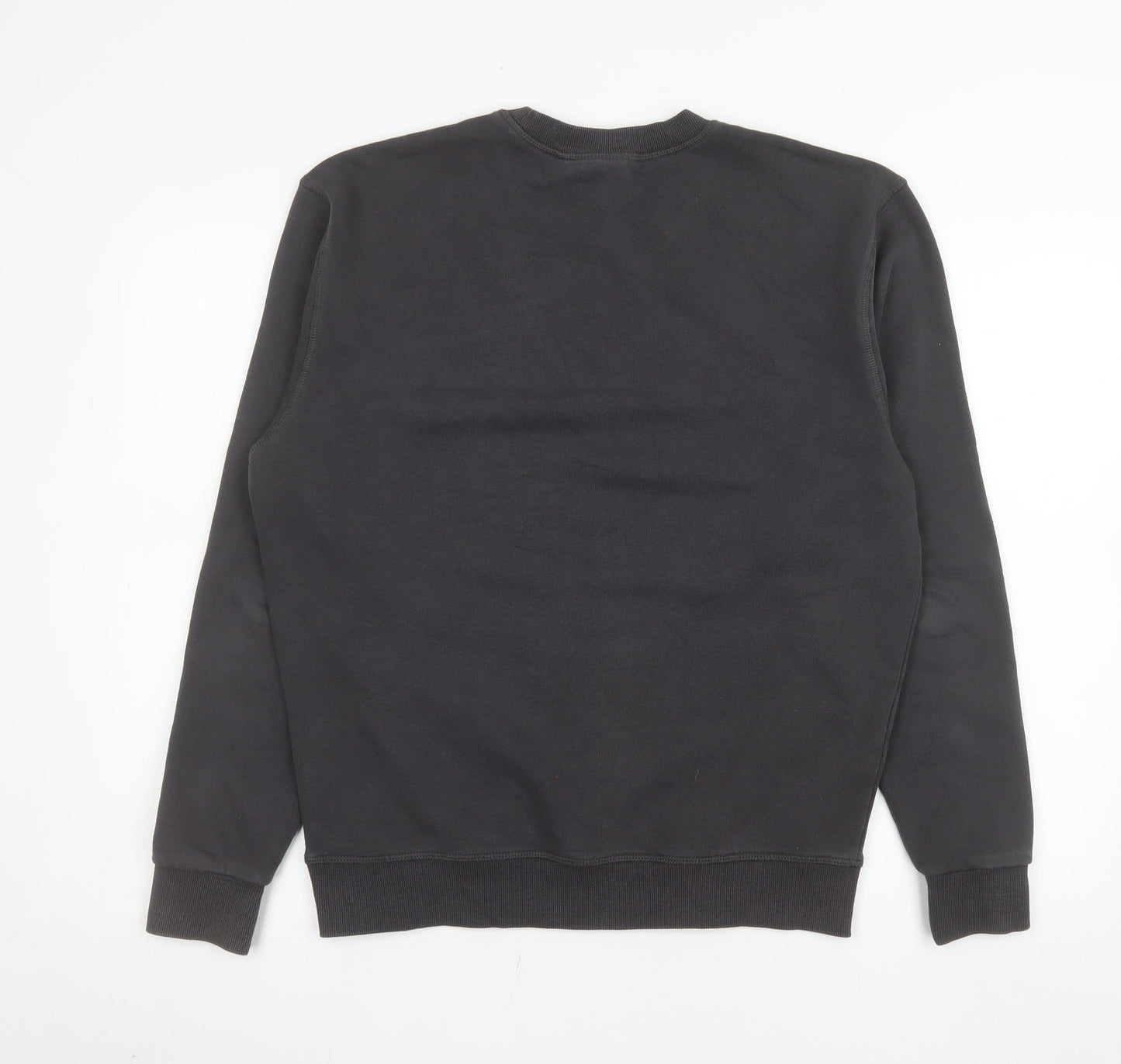 Larsson & Co Men's Black Crew Neck Cotton Blend Pullover Sweatshirt S