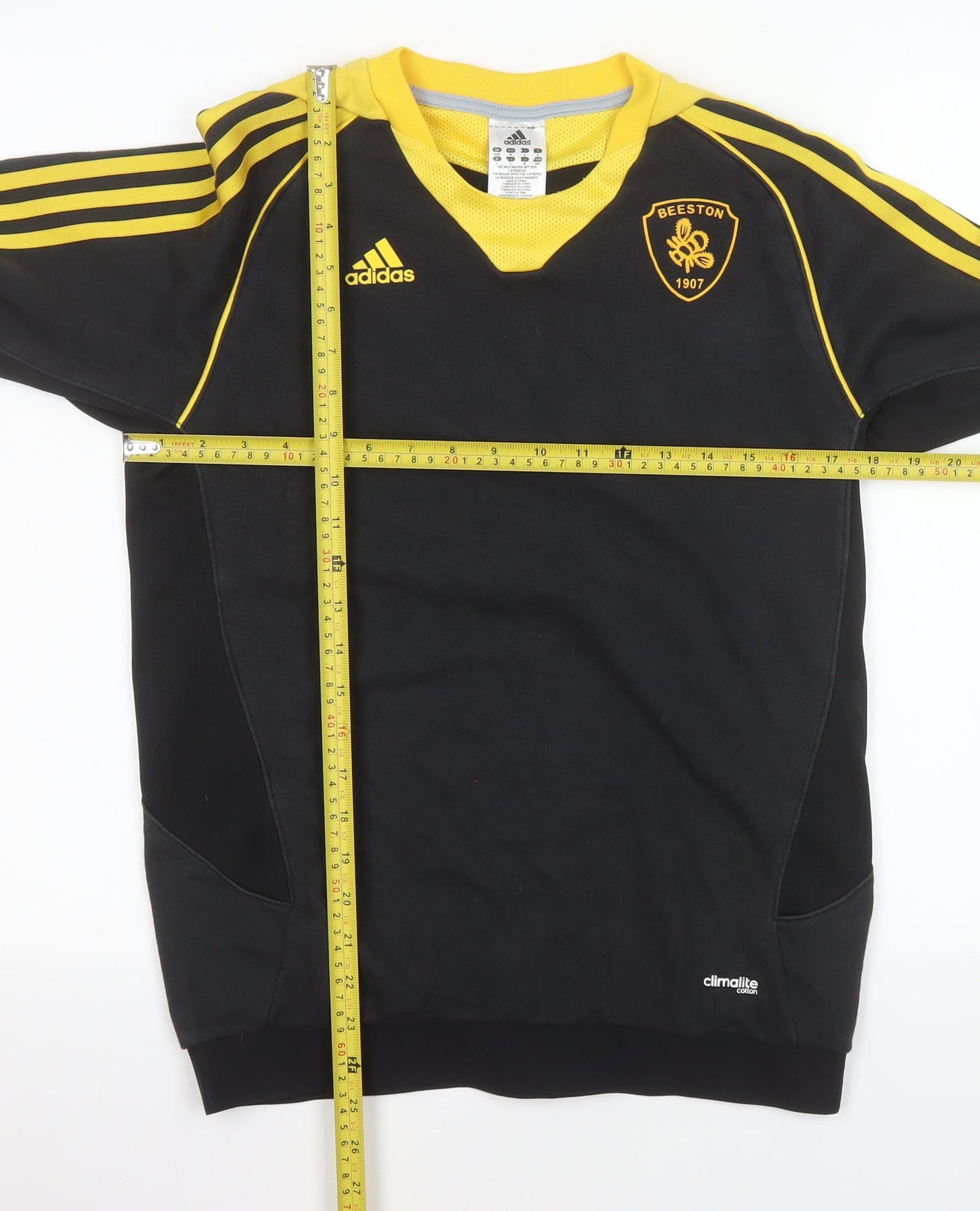 Adidas Men’s Black Yellow Beeston Pullover Sports Sweatshirt S