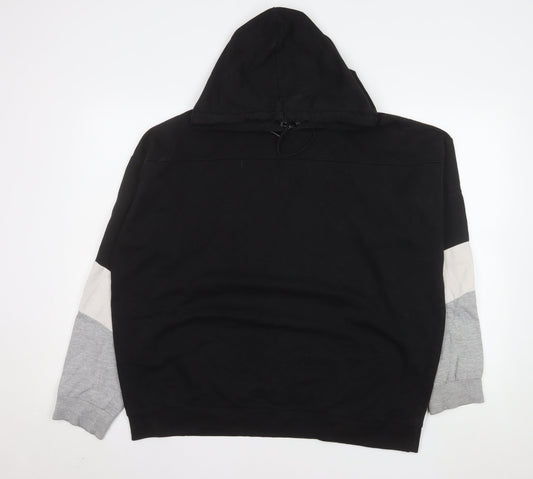 Genetic Apparel Mens Black Pullover Hoodie Size L Regular Fit