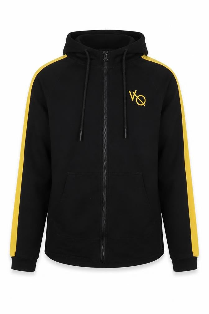 Vanquish Men's Black Yellow Hooded Zip Jacket Size S