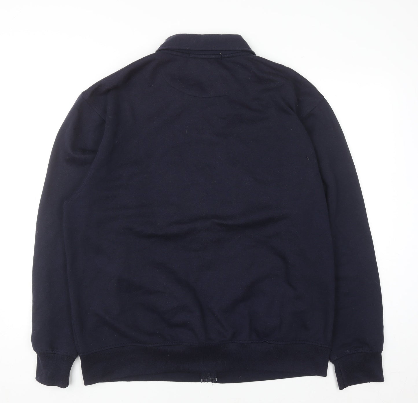 Cavallo Men's Blue Full Zip Collared Striped Sweatshirt XL