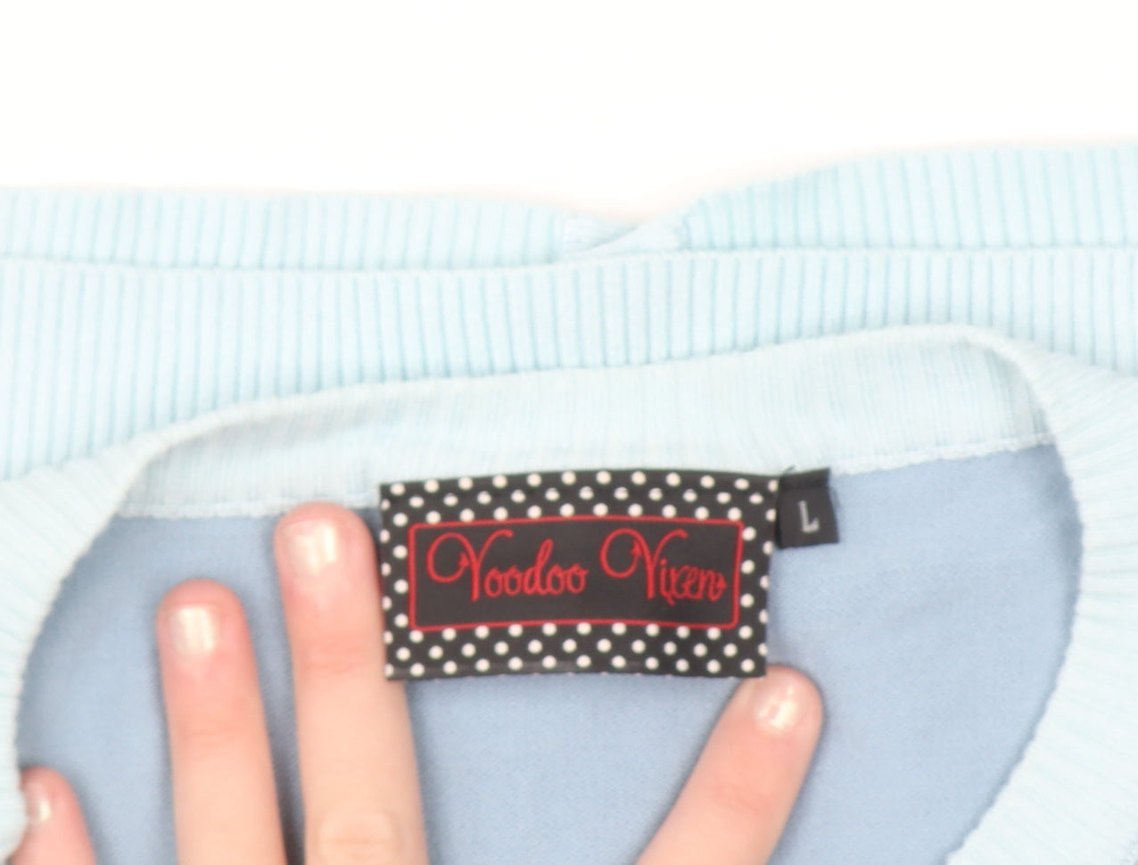 Voodoo Vixen Women's Blue Snowflake Embroidered Cardigan L
