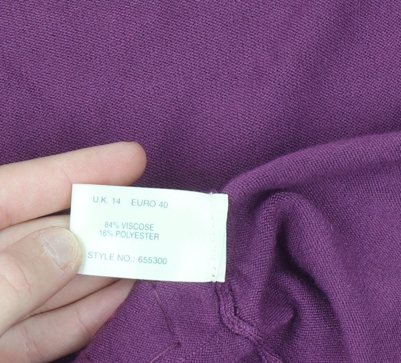 Kaliko Women's Purple Sequin Trim Cardigan Size 14