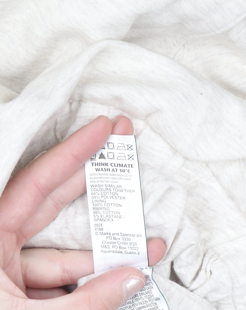 Marks and Spencer Womens Beige XL Pullover Hoodie Cotton Blend