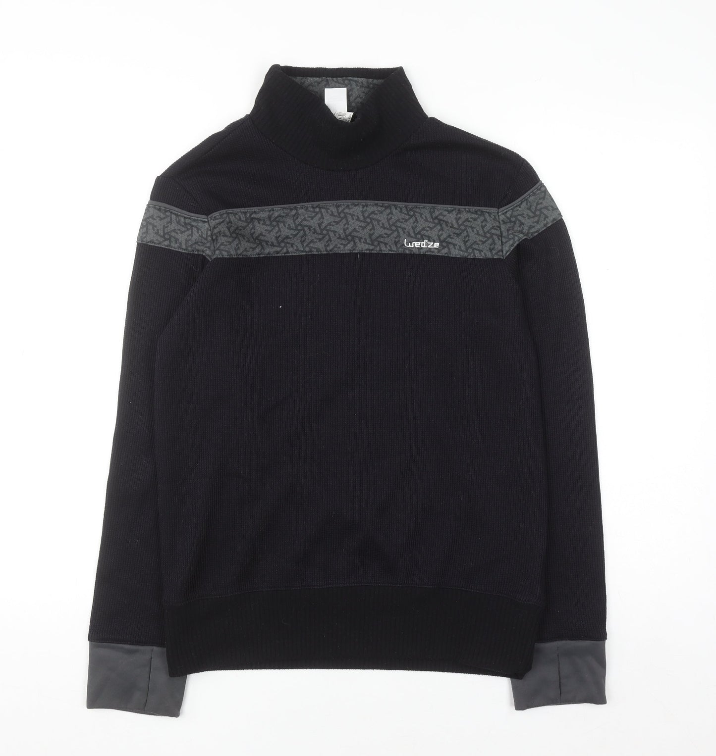 Wed'ze Men's Black High Neck Thermal Pullover Jumper Size M