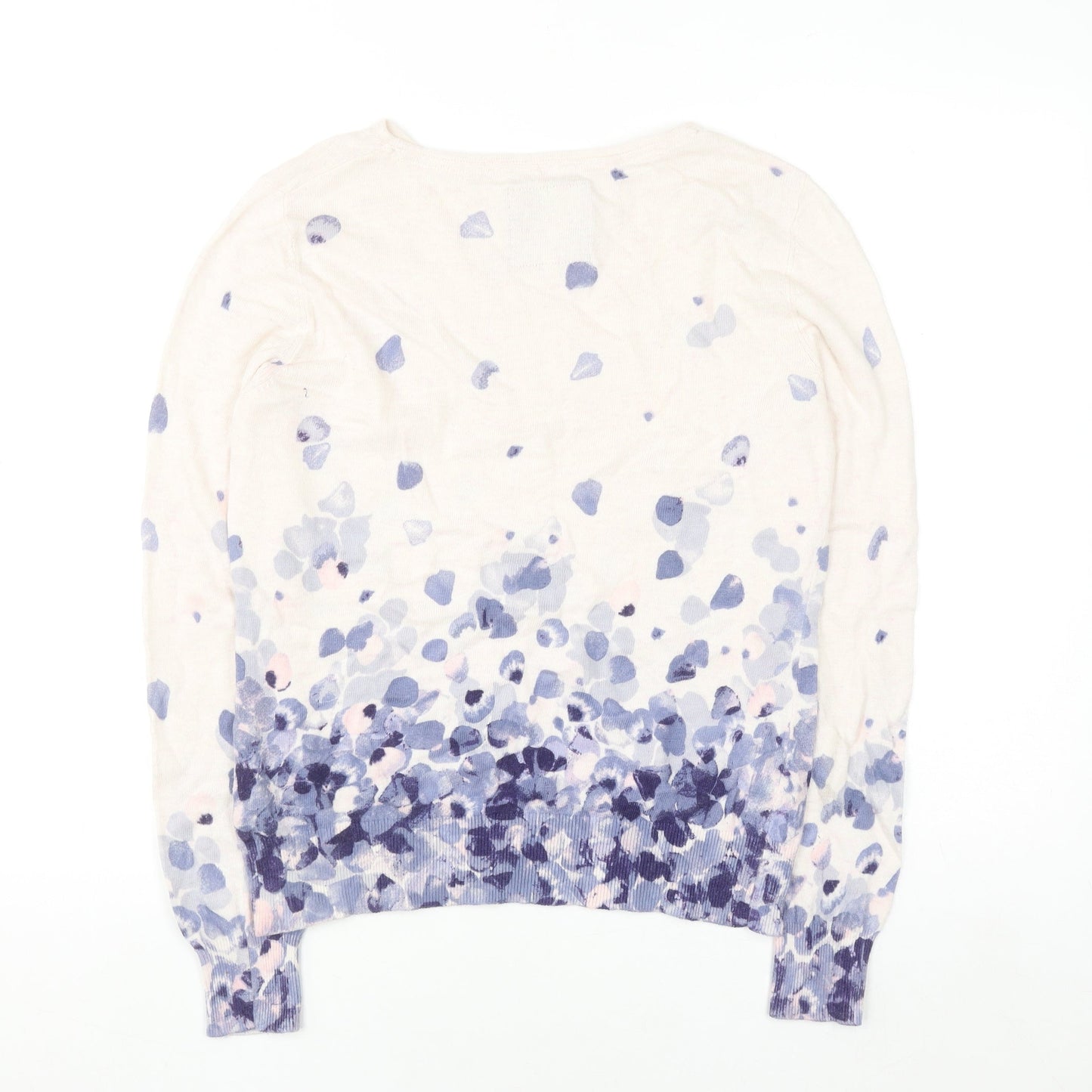 RJR John Rocha Women's Multicoloured Floral Cotton Cashmere Pullover Jumper Size 14