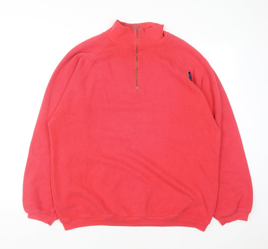 TAO Joy-Sportswear Men's Red XL 1/2 Zip Sweatshirt