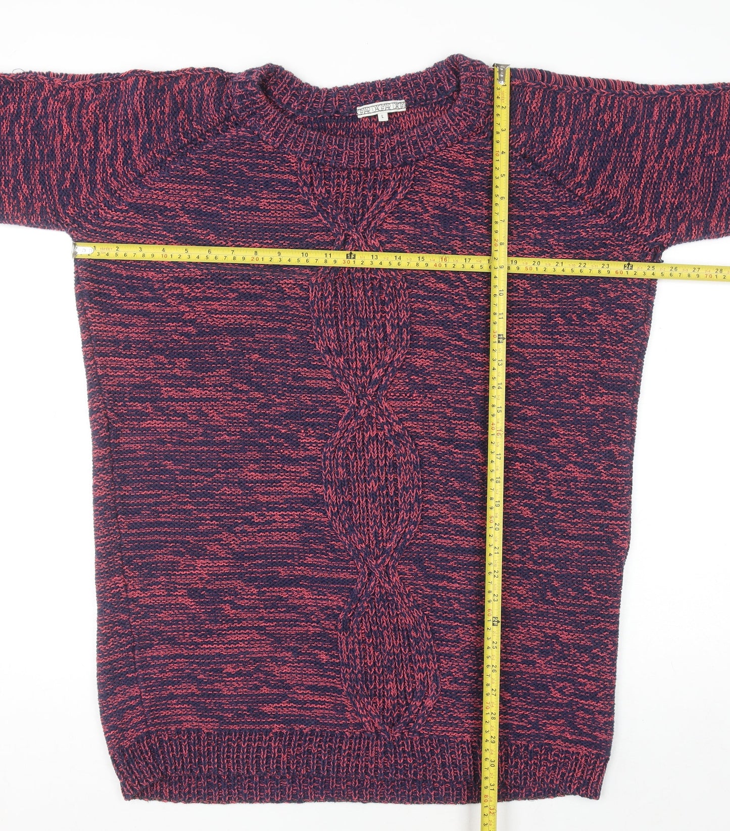 Dagmar Women's Multicoloured Knit Cable Pullover Jumper Size L