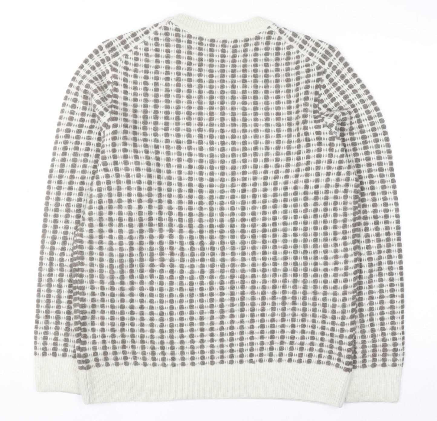 Marks and Spencer Men's Beige Waffle Knit Wool Blend Jumper M