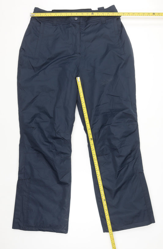 Mountain Warehouse Women Navy Blue Snow Pants UK 14 Water Resistant Warm Trousers