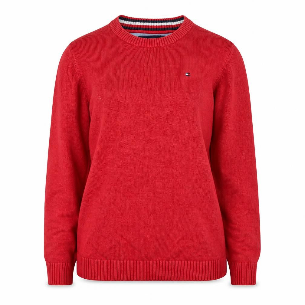 Tommy Hilfiger Women Red Cotton Crew Neck Pullover Jumper XL