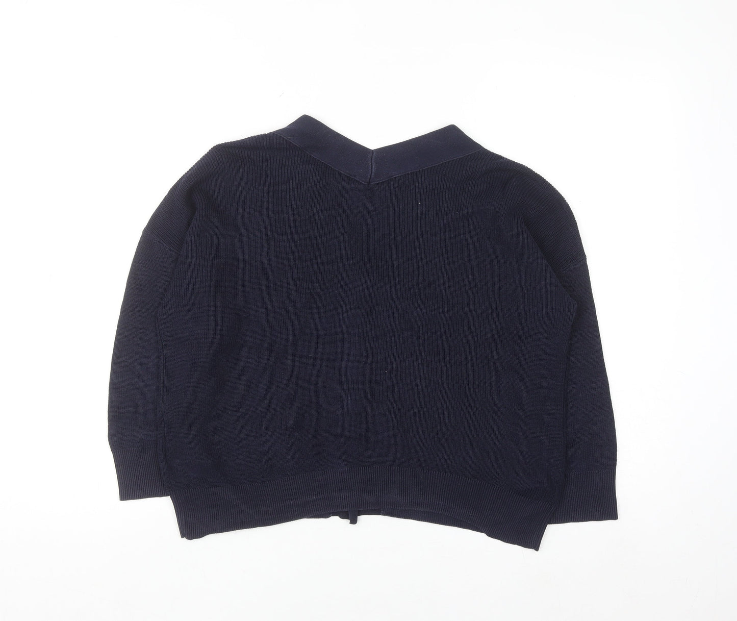 Petite Amalie Women's Navy Cotton Cardigan Size 14 V-Neck Button Front