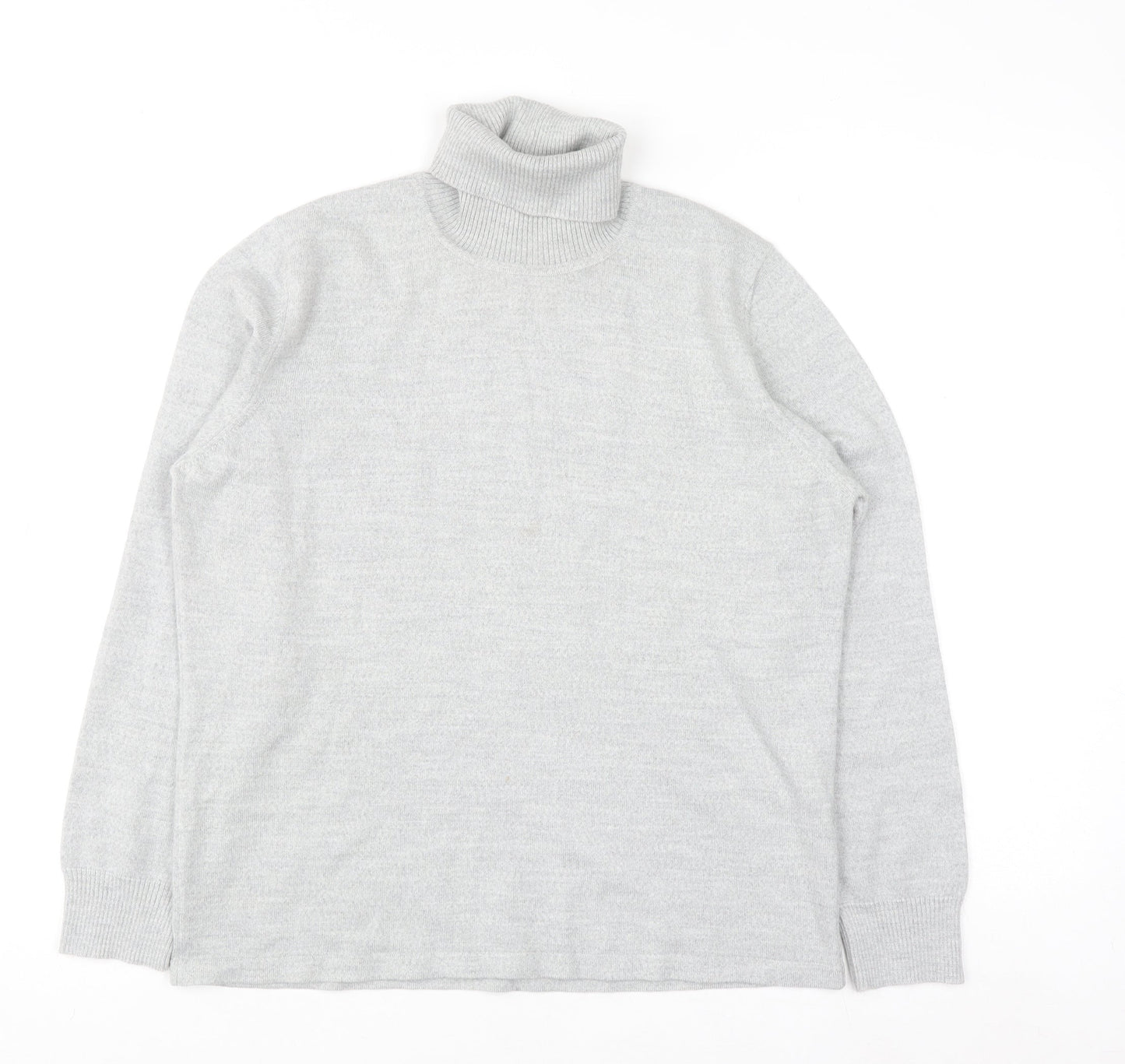 Golléhaug Women Grey Roll Neck Merino Wool Blend Jumper Size 12