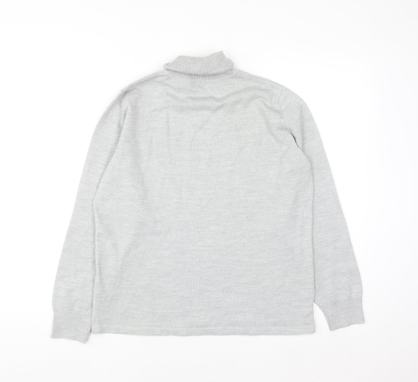 Golléhaug Women Grey Roll Neck Merino Wool Blend Jumper Size 12