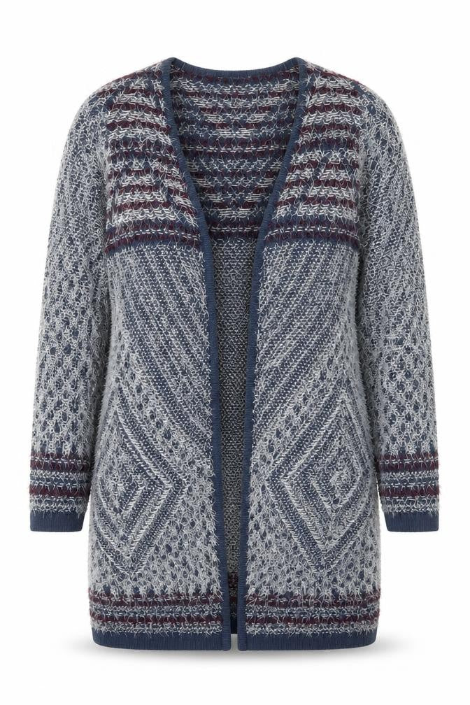 Klass Womens Multicoloured M Open Knit Long Sleeve Cardigan