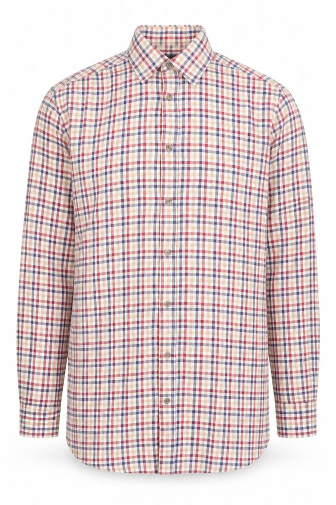 Marks & Spencer Men's Multicoloured Check Cotton Twill Shirt Size 14.5 Regular