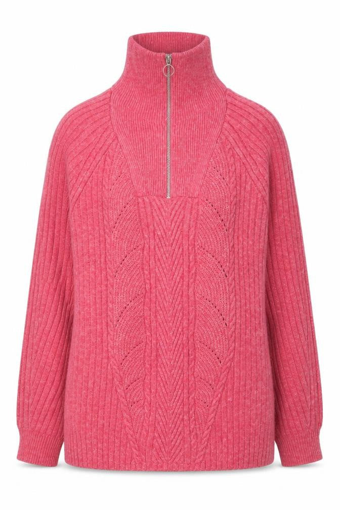 Marks & Spencer Womens Pink High Neck Half Zip Jumper Size S