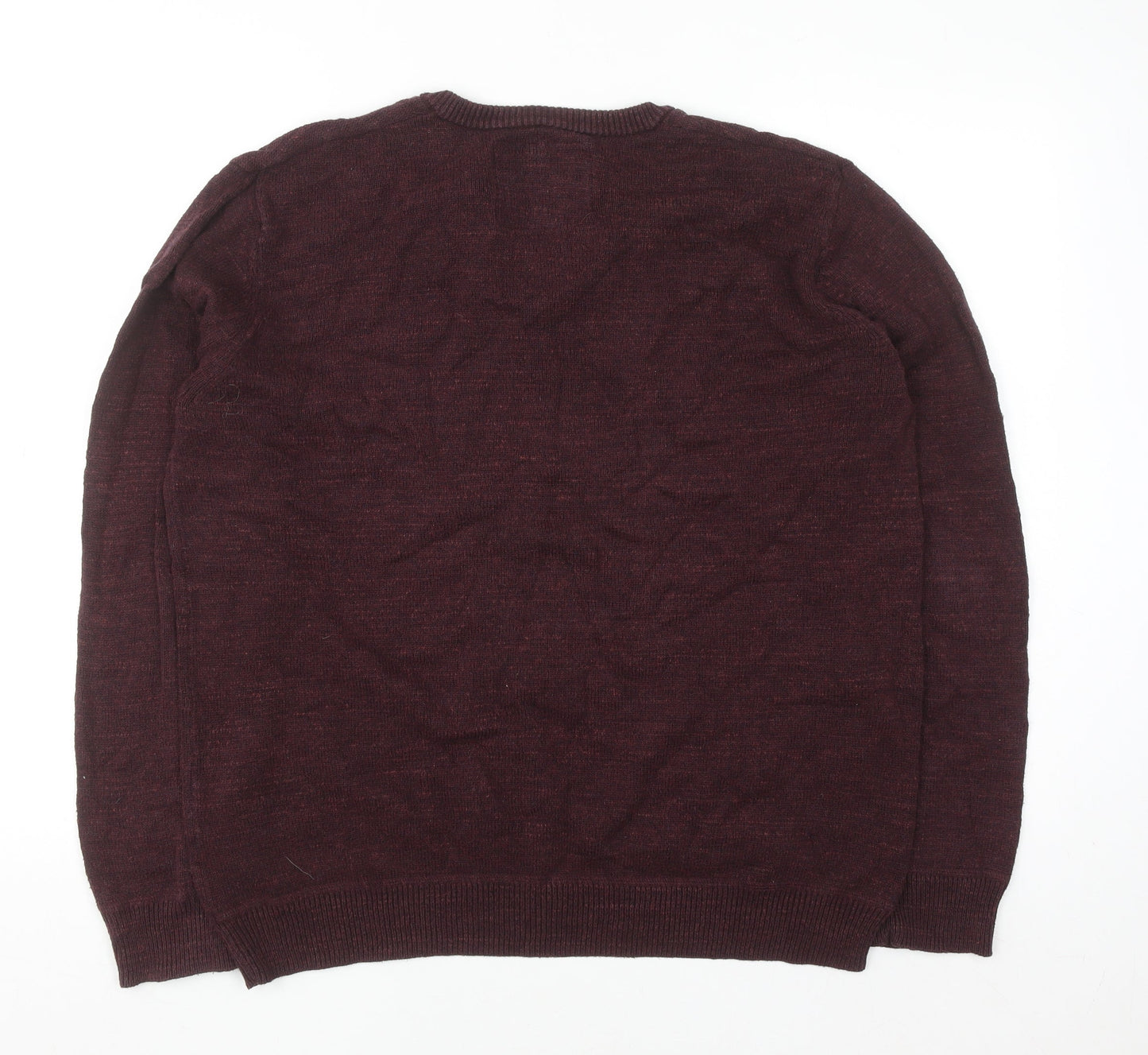 Mantaray Men's Brown Cotton Henley Jumper Size L