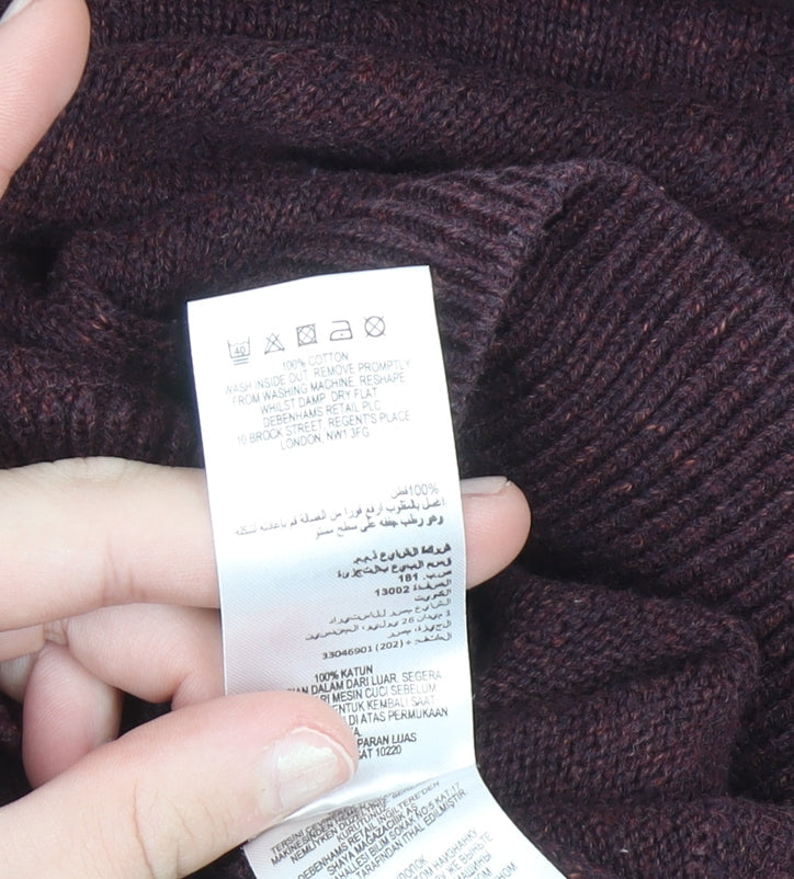 Mantaray Men's Brown Cotton Henley Jumper Size L