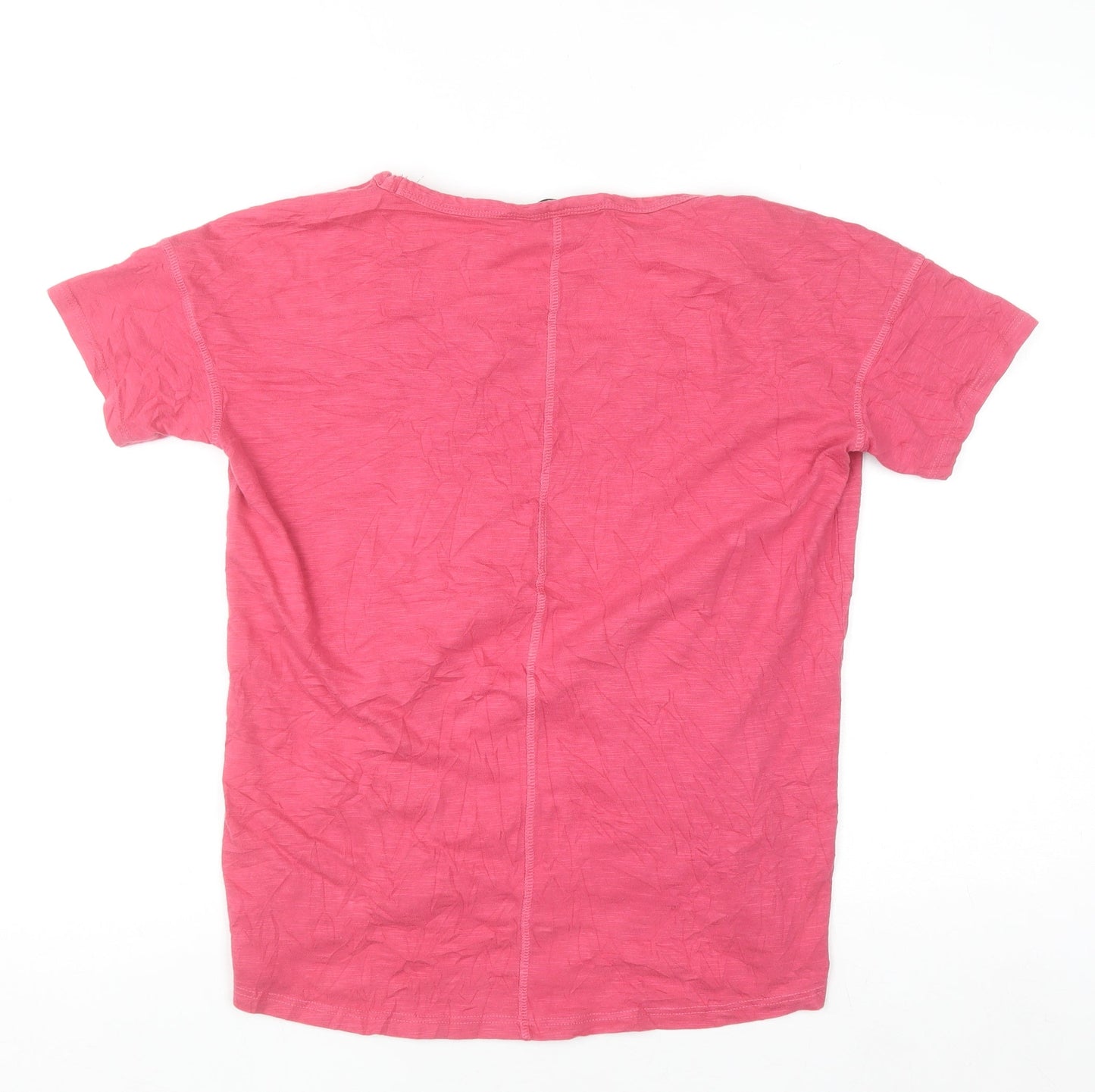 Next Petite Women Pink Rhinestone Heart Cotton T-Shirt Size 10