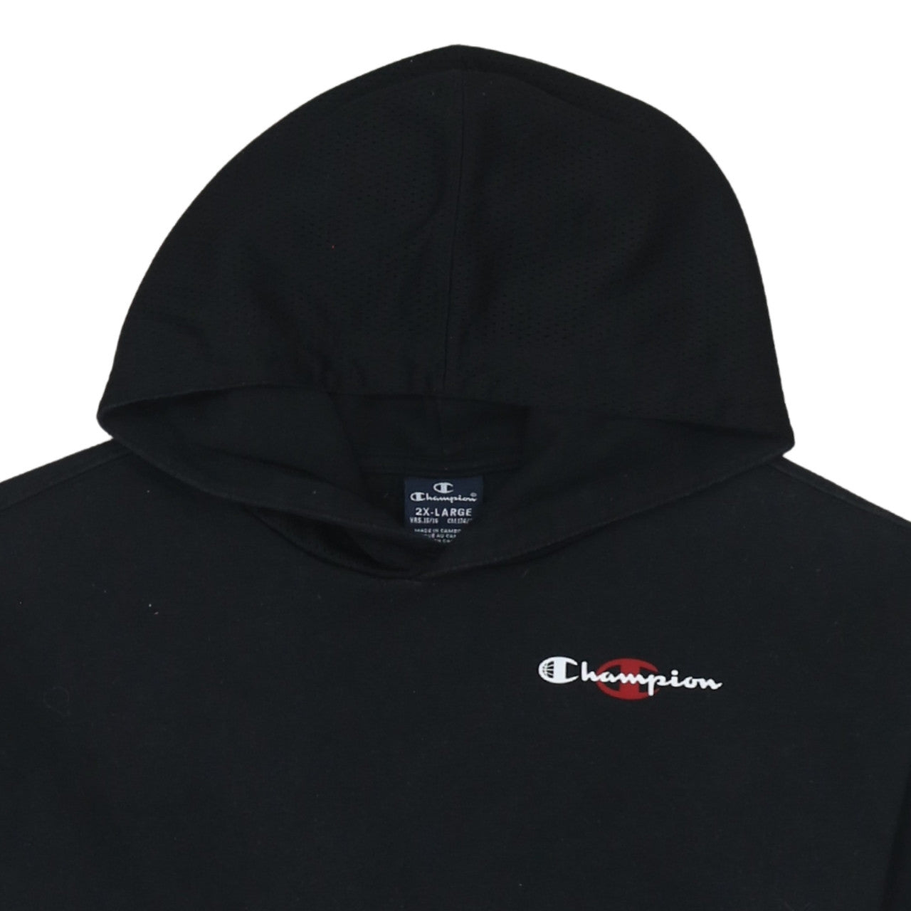 Champion Boys Black 2XL Pullover Hoodie Cotton Blend Logo Sweatshirt
