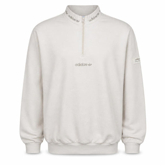 Adidas Men's Beige 1/4 Zip High Neck Sweatshirt Size M