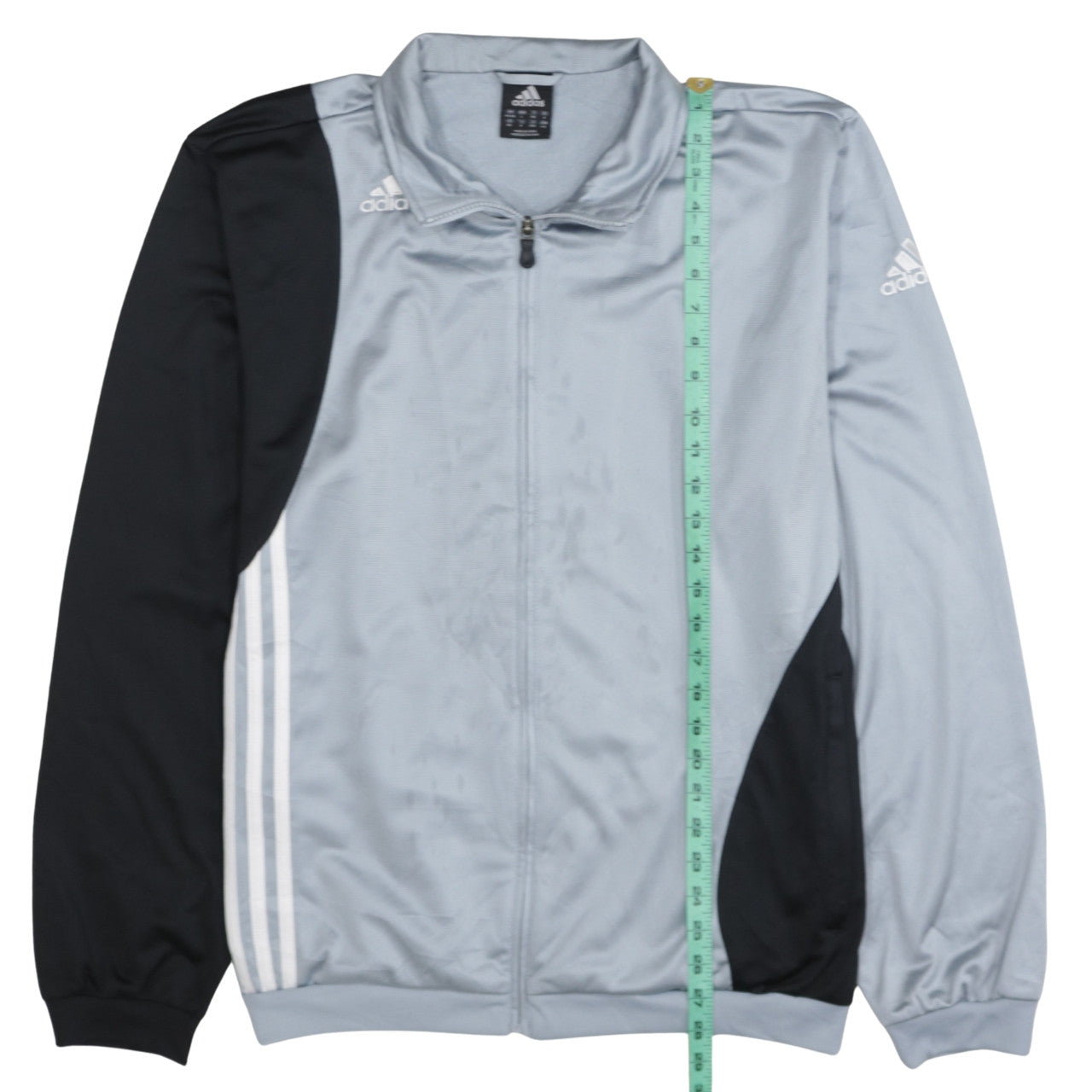 Adidas Men's Grey Full Zip Track Sweatshirt L Sports Logo
