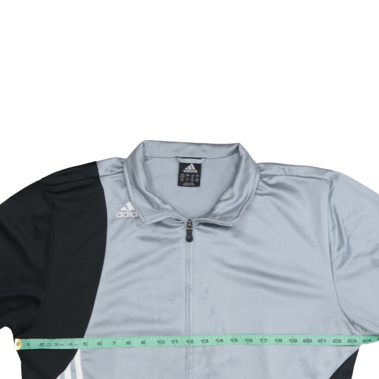 Adidas Men's Grey Full Zip Track Sweatshirt L Sports Logo