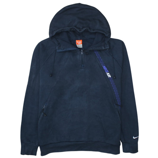 Nike Men's Blue 1/2 Zip Fleece Hoodie L Regular Fit Sportswear
