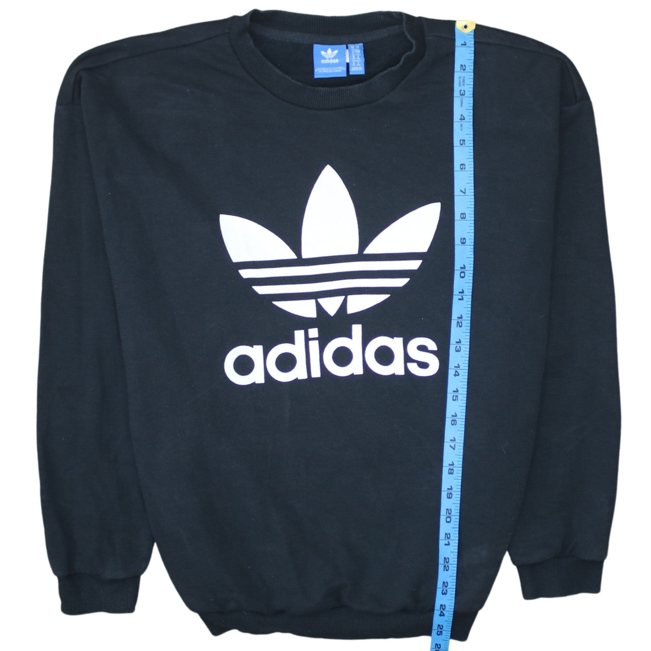 Adidas Women Black Crew Neck Pullover Sweatshirt UK 10 Logo Print
