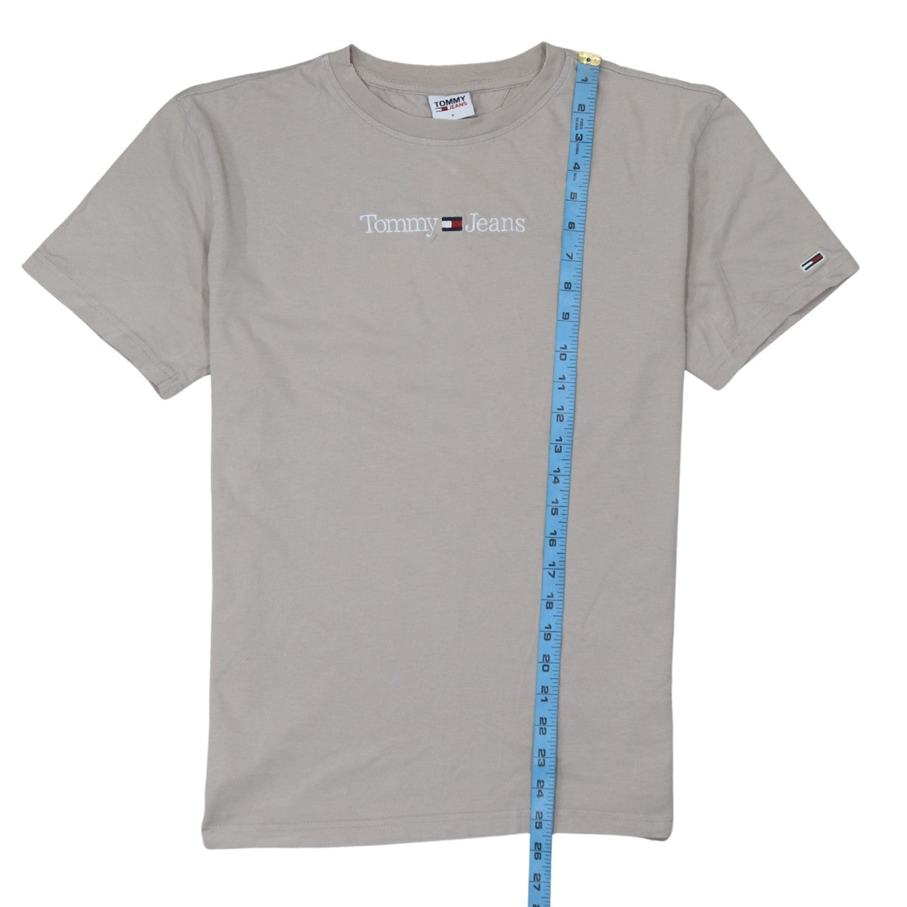 Tommy Jeans Men's Beige Cotton Logo T-Shirt Size S