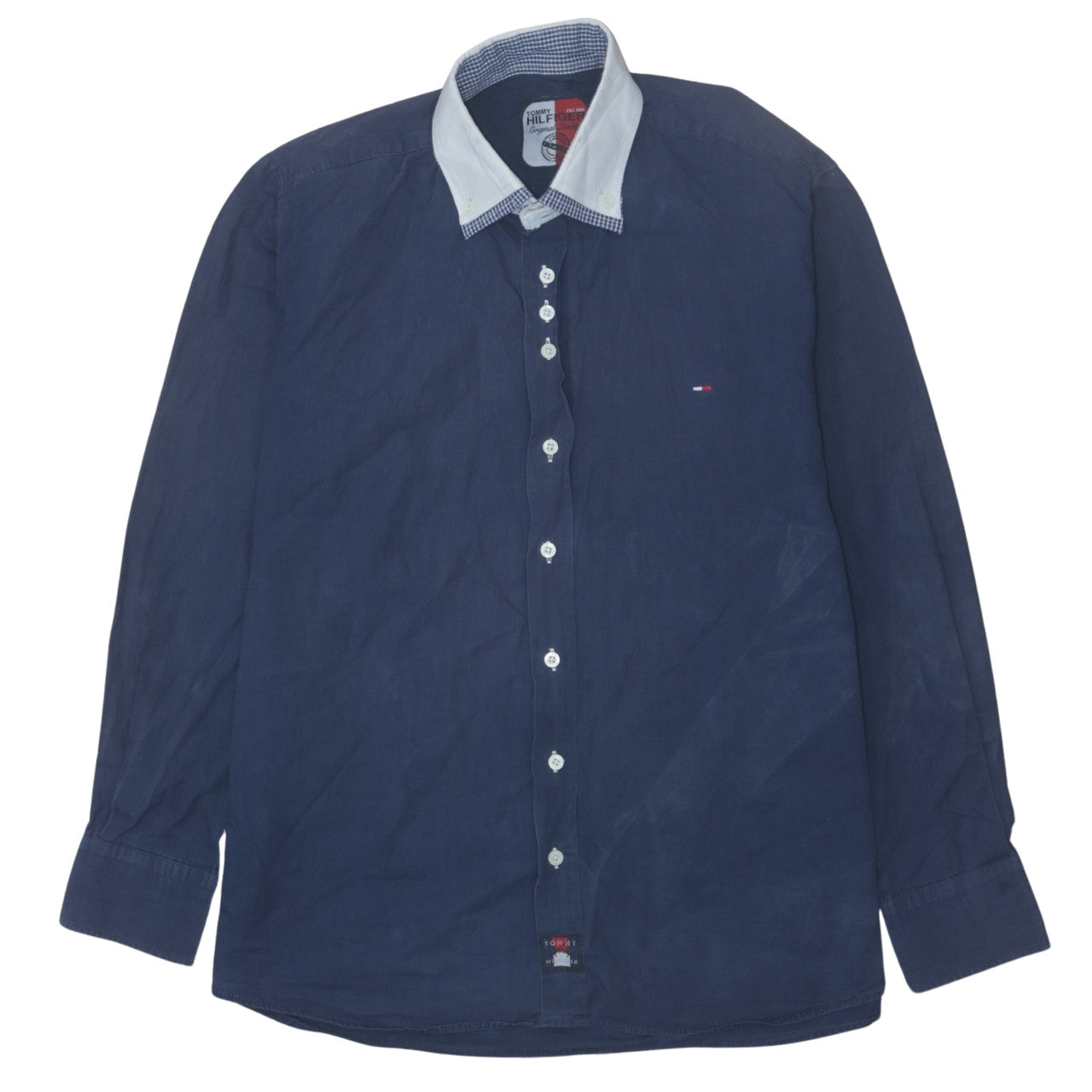 Tommy Hilfiger Men's Blue Long Sleeve Button-Up Shirt L