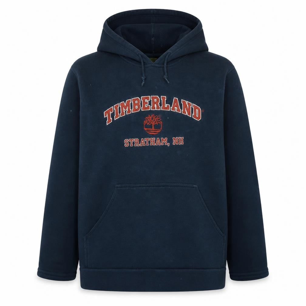 Timberland Women's Navy Pullover Hoodie Size S Cotton Blend Graphic Logo
